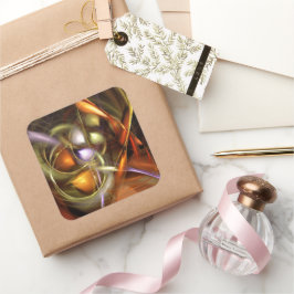 Balloons and Ribbons  Abstract Fyrkantigt Klistermärke