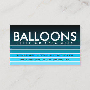BALLOONS aqua swatch Visitkort