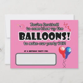 BALLOONS redo för söt roligt till popup-födelsedag Inbjudningar