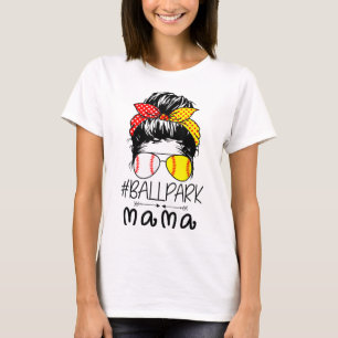 BallPark Mamma Baseball Softball Mors dag Mamma M T Shirt