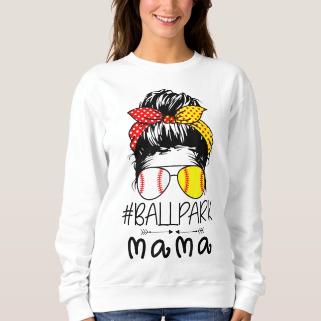 BallPark Mamma Baseball Softball Mors dag Mamma M T Shirt (Framsida)