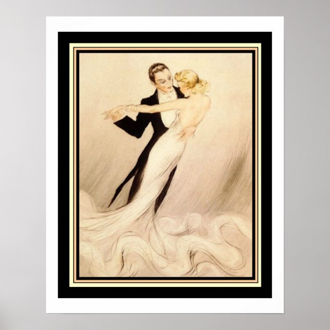 "Ballroom Dance" 16 x 20 Art Deco-utskrift Poster (Framsidan)