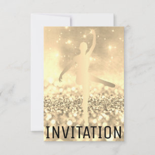 Ballroom Dancer Piruette Foxier Titanium Ivory Inbjudningar