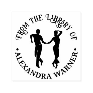 Ballroom Dancers #1 Ett par Bibliotek Bok Namn Självfärgande Stämpel