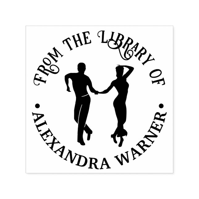 Ballroom Dancers #1 Ett par Bibliotek Bok Namn Självfärgande Stämpel (Design)
