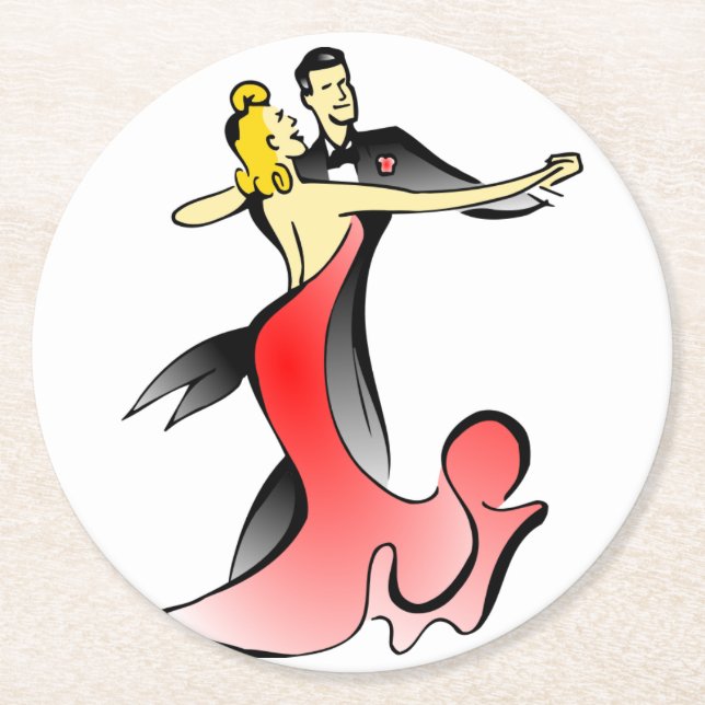 Ballroom Dancers dansar par swing dansdans Underlägg Papper Rund (Framsidan)