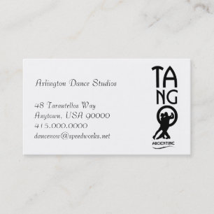 Ballroom Dancers Doing Tango Dance Instructor Visitkort