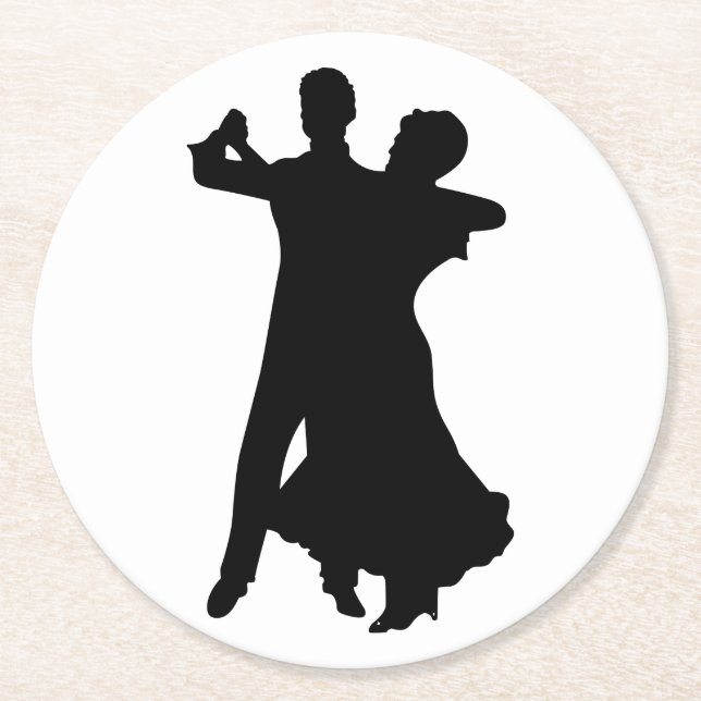 Ballroom Dancers Underlägg Papper Rund (Framsidan)