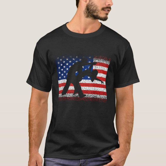 Ballroom Dancing American Flagga Dance 2 juli 4:e  T Shirt (Framsida)