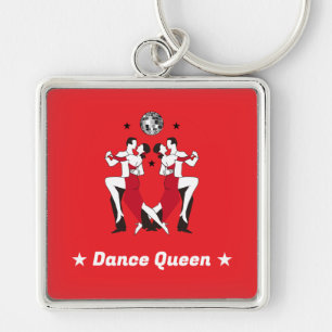 Ballroom Dancing Champions Fyrkantig Silverfärgad Nyckelring