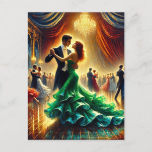 Ballroom Dancing Couple gör Waltz Vykort