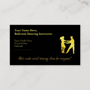 Ballroom Dancing Instructor Golden Brass Visitkort