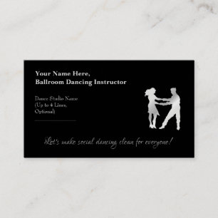 Ballroom Dancing Instructor Mexican Silver Visitkort