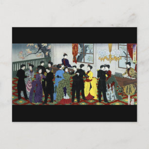 Ballrumsdans i Tokyo circa 1888 Vykort