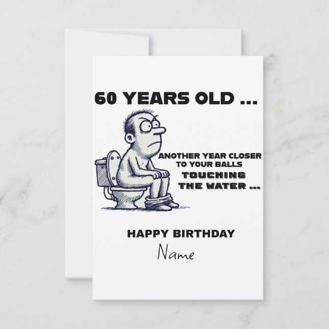  Balls in the Water, Funny 60th Birthday Card for  (Framsida)