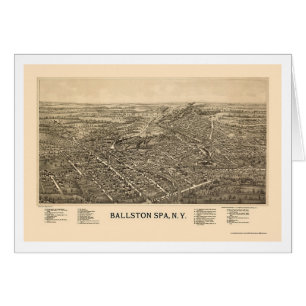 Ballston Spa, panorama- karta för NY - 1890 Hälsningskort