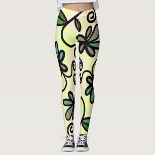 Ballvspån av botaniska sällskapsdjur leggings