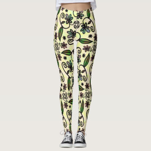 Ballvspån av botaniska sällskapsdjur leggings