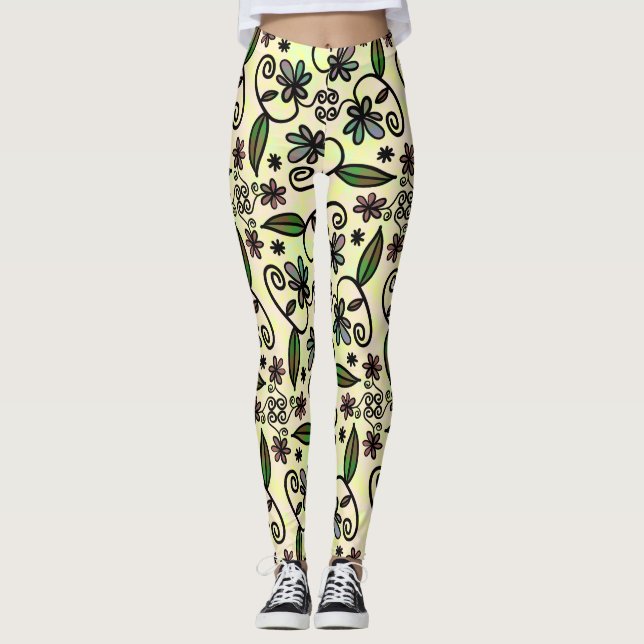 Ballvspån av botaniska sällskapsdjur leggings (Framsida)