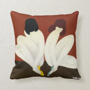 Bally lotusblomma för vintageart déco Villemot/ Kudde