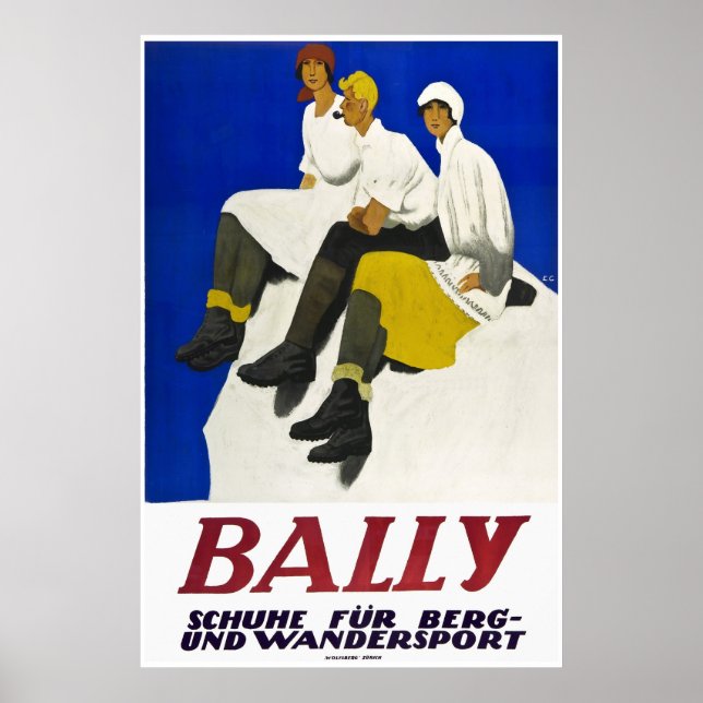 Bally,Shoes for Winter, Ski Poster (Framsidan)