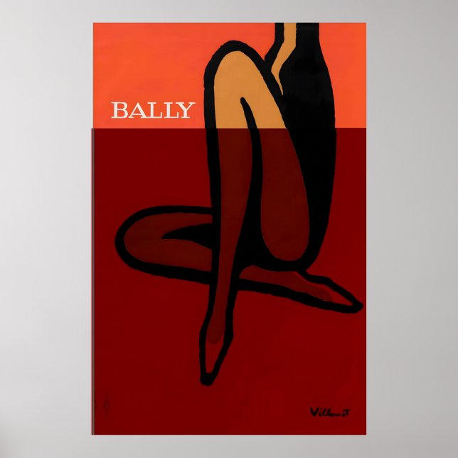 Bally Shoes Vintage Reklamplakat Poster (Framsidan)
