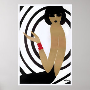 Bally Swirl Kvinna Vintage Retro Reklamaffisch Poster