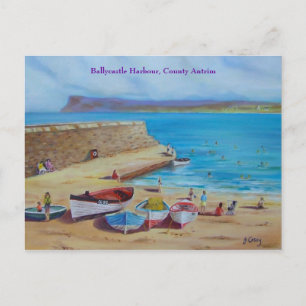 Ballycastle Harbour, County Antrim oljemålning av Vykort