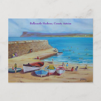 Ballycastle Harbour, County Antrim oljemålning av Vykort