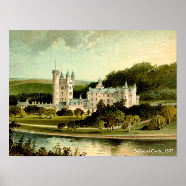 Balmoral Castle 1897 återupprättade High Resolutio Poster (Framsidan)