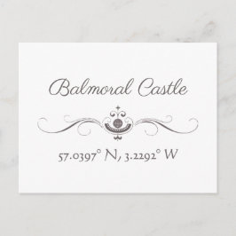 Balmoral Castle Latitude och Longitud vykort