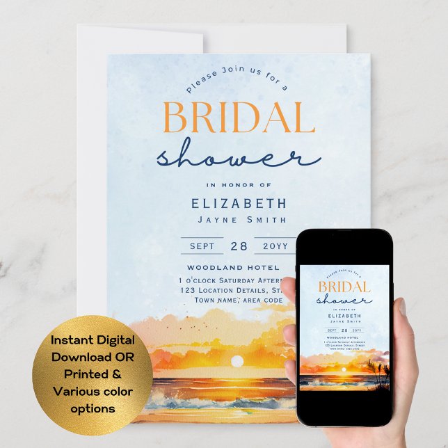 Balmy-dagar | Tropical Sunset Beach Möhippa Inbjudningar (Skapare uppladdad)