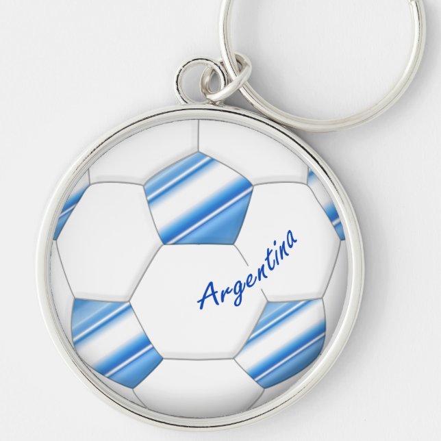 Balón de FÚTBOL ARGENTINA selección nacional 2014 Rund Silverfärgad Nyckelring (Framsidan)