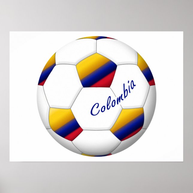Balón de FÚTBOL COLOMBIA Bandera nacional Poster (Framsidan)