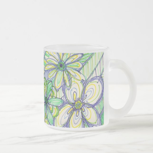 balooflowa på den frostiga muggen frostad glasmugg (Höger)