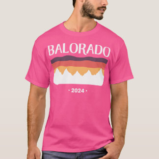 Balorado 2024 Design. Vit Balorado-text och vit T Shirt