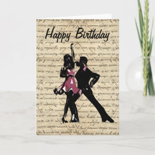 Balsaldansare på vintagepapper kort