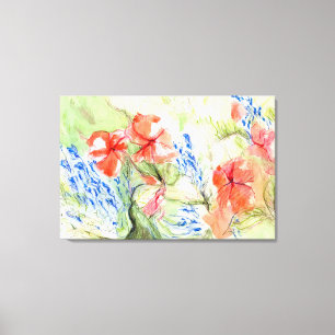 Balsam- och Lobelia-blommor Canvastryck