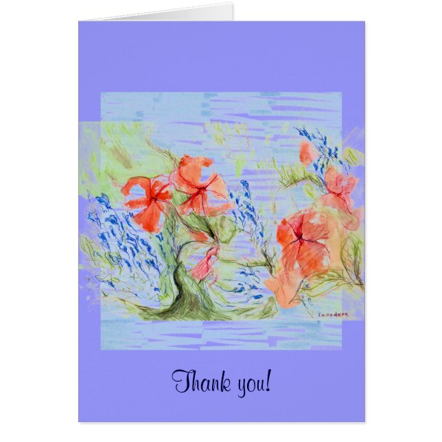 Balsam- och Lobelia-blommor Hälsningskort (Framsidan)