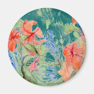 Balsam- och Lobelia-blommor Magnet