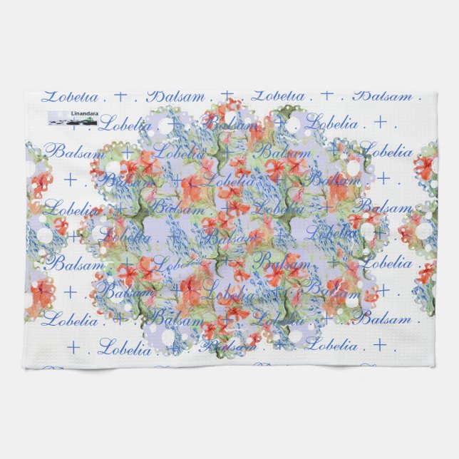 Balsam och Lobelia Snöre Towel Kökshandduk (Horisontell)