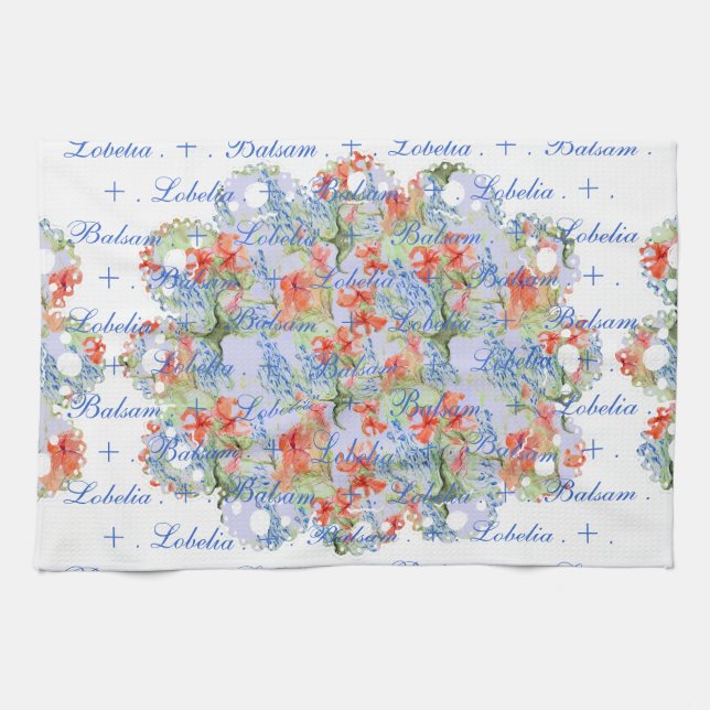 Balsam och Lobelia Snöre Towel Kökshandduk (Horisontell)