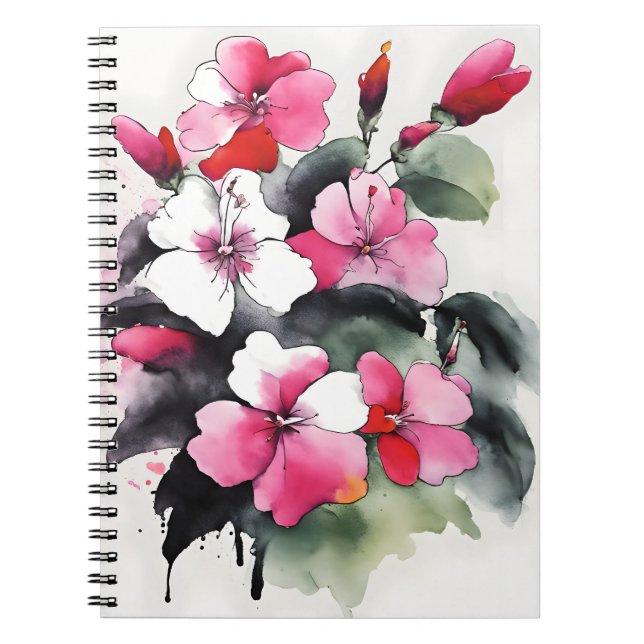 Balsamin - Akvarellblommor Anteckningsbok (Framsidan)