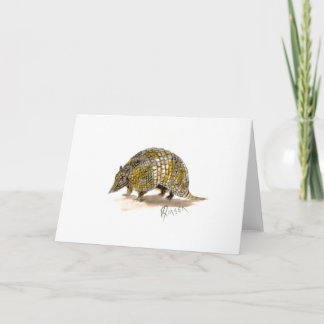 Bältdjuret noterar kortet kort