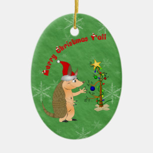 Bältdjurgod julprydnad julgransprydnad keramik