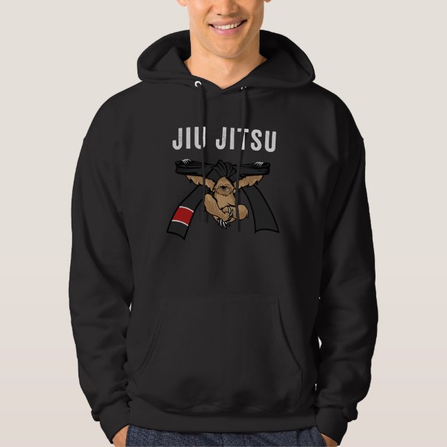 Bälte för Jiu Jitsu BJJ SlothJiu Jitsu svart med Hoodie (Framsida)