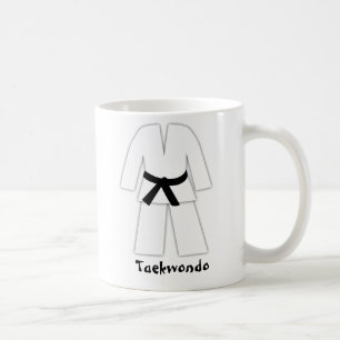 Bälte för Taekwondo Karatesvart Kaffemugg