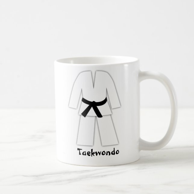 Bälte för Taekwondo Karatesvart Kaffemugg (Höger)