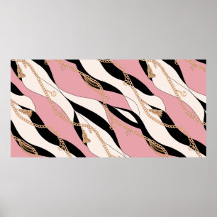 bälte-kedjorna guld illustrerar mönster sömlös tex poster