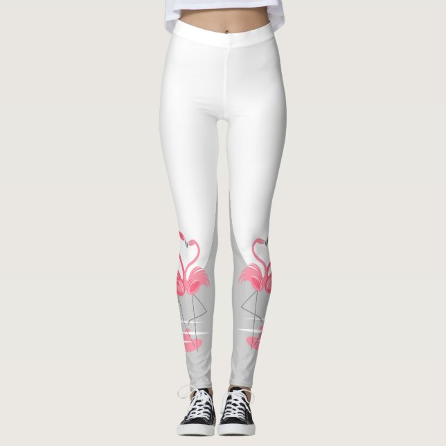 Bälten Flamingo Kärlek Large Måne Leggings (Framsida)